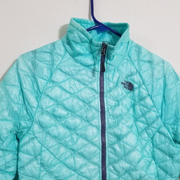 The North Face Womens Small Blue Thermoball Jacket Puffer Puff Lightweight Light - Picture 2 of 6